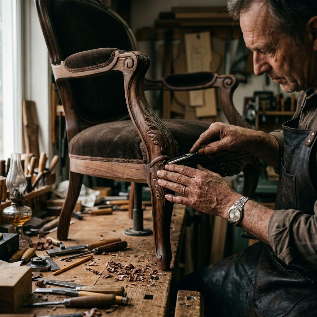 Le mani dell’artigiano durante una lavorazione di dettaglio